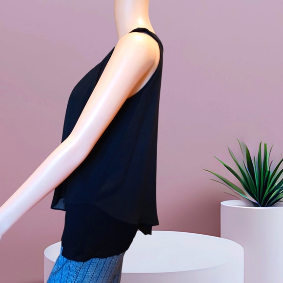 IZ Byer Women's Black O Ring Halter Neck Blouse - Picture 4 of 16